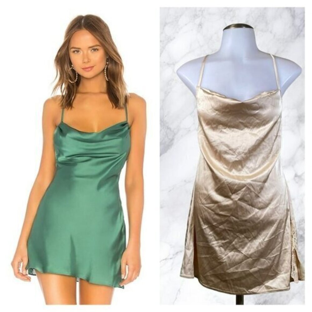 Lovers and Friends Boa Mini Dress - Champagne